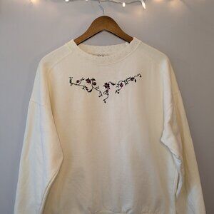 Vintage lace collar Northern Reflections sweatshirt - Flower Embroidery!!